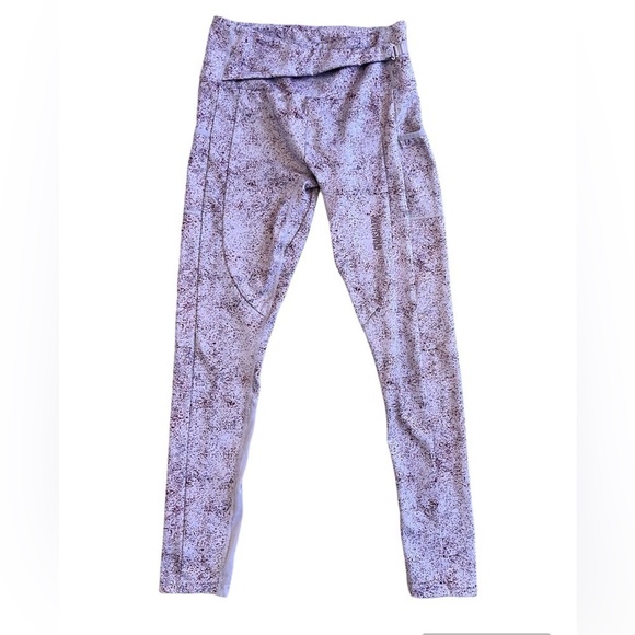 Gymshark Chalk Mallow Purple Speckled Splatter Leggings - Small - Picture 1 of 5